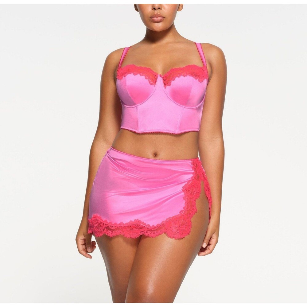 Skim Satin Lace Cropped Corset